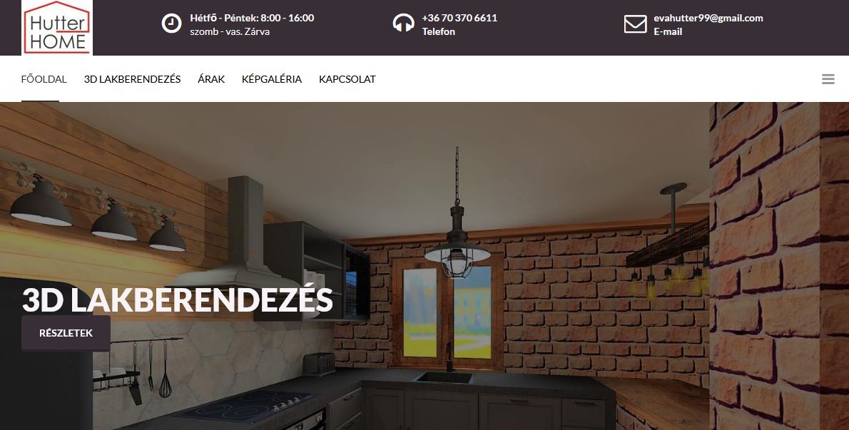 Hutter Home oldal 3D lakberendezés