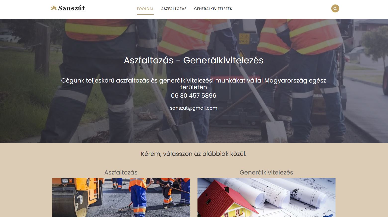 Sanszút - aszfaltozás